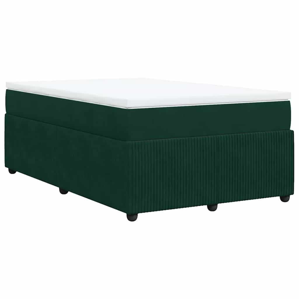 kontinentalseng med madras 120x190 cm velour mørkegrøn