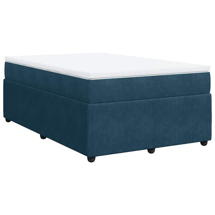 kontinentalseng med madras 120x190 cm velour mørkeblå