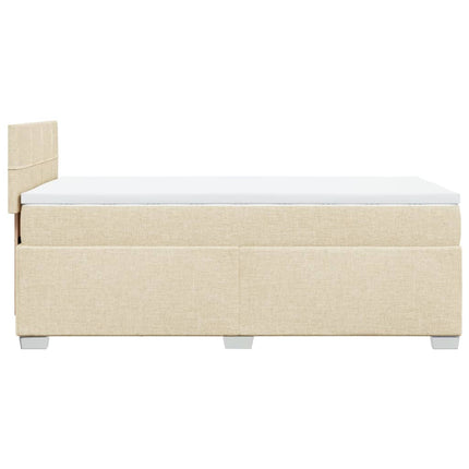 kontinentalseng med madras 80x200 cm stof cremefarvet