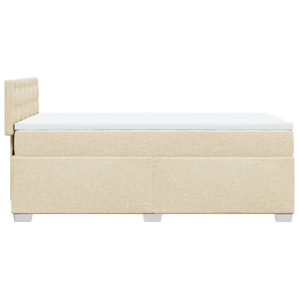 kontinentalseng med madras 80x200 cm stof cremefarvet