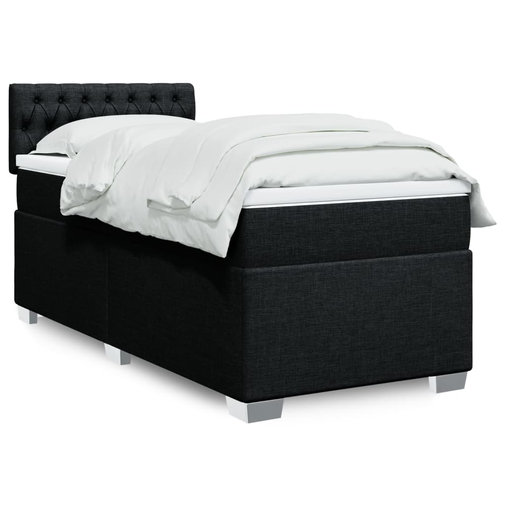 kontinentalseng med madras 90x190 cm stof sort