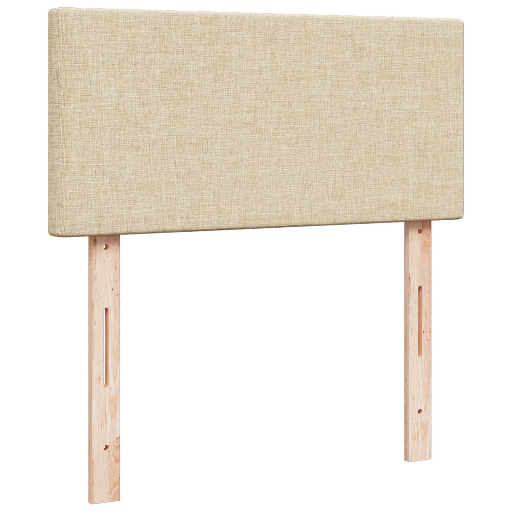 kontinentalseng med madras 90x200 cm stof cremefarvet