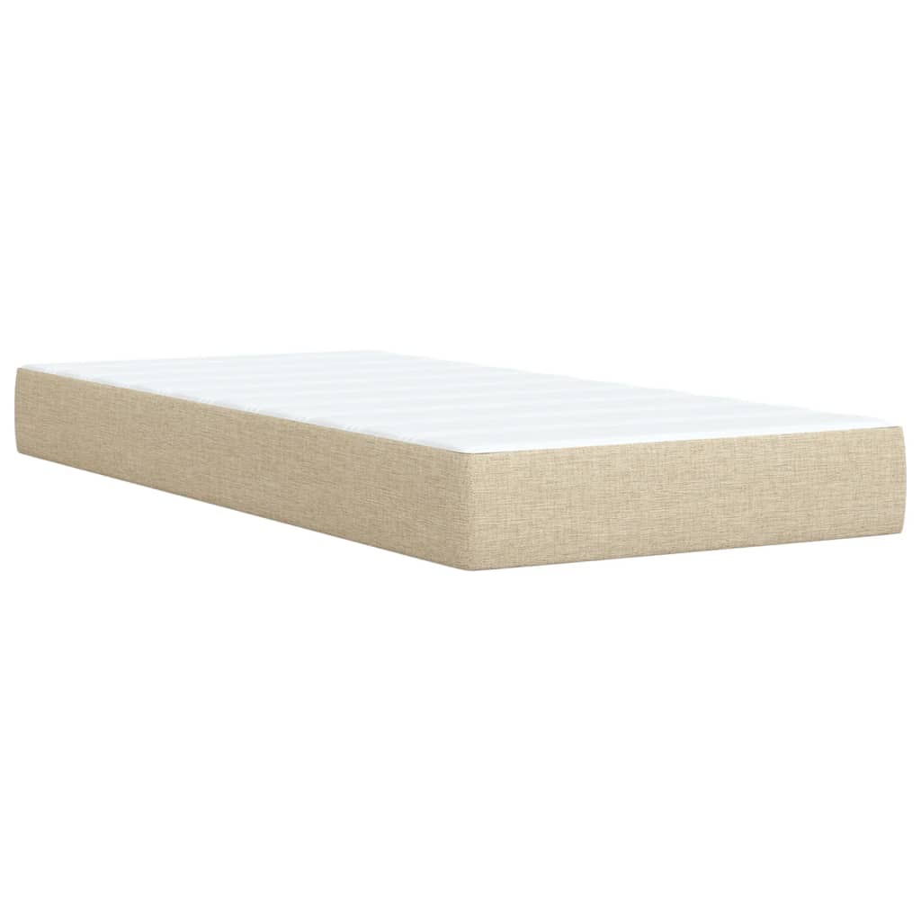 kontinentalseng med madras 90x200 cm stof cremefarvet