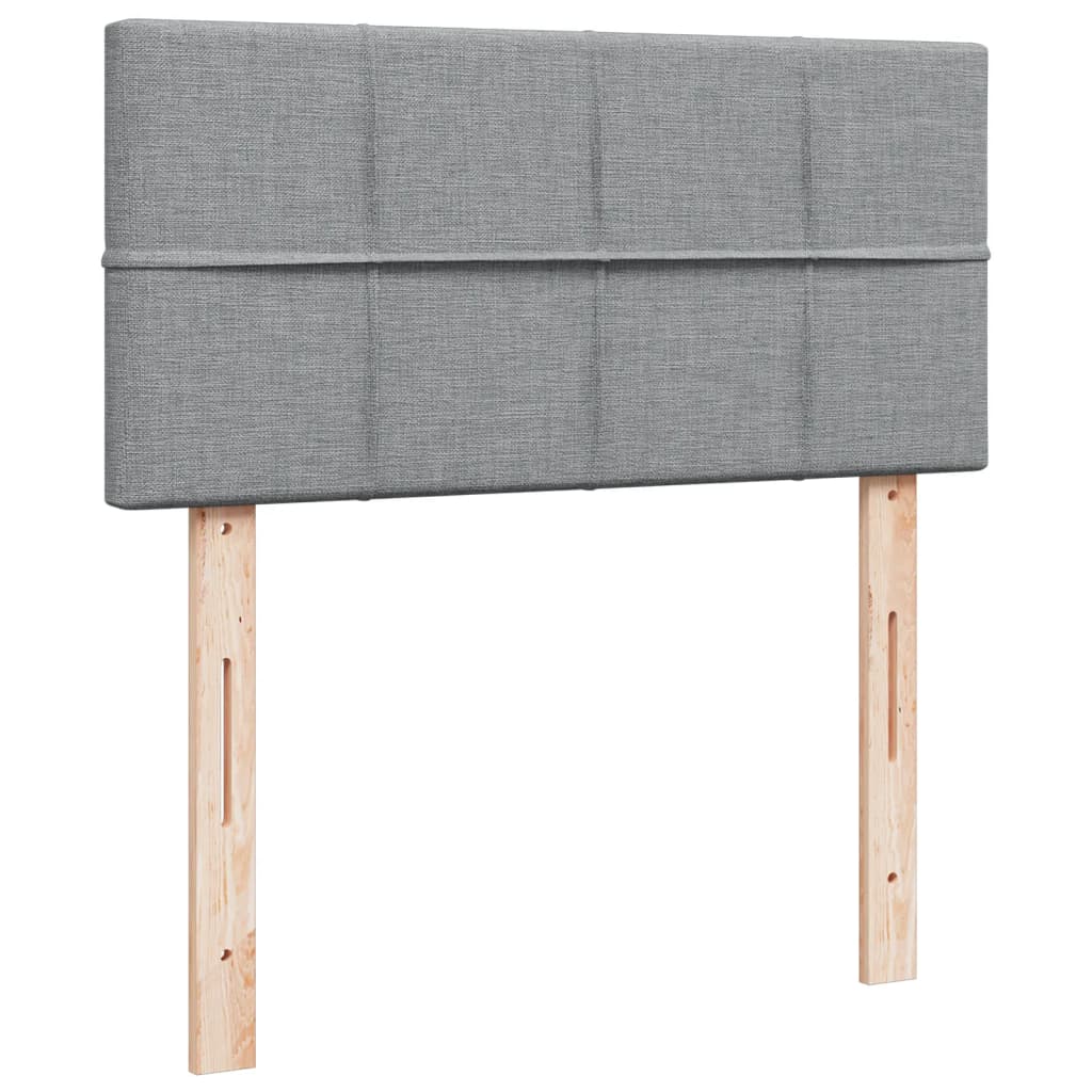 kontinentalseng med madras 90x200 cm stof lysegrå