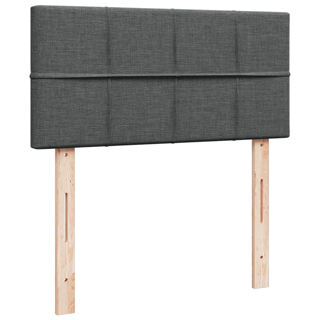 kontinentalseng med madras 90x200 cm stof mørkegrå