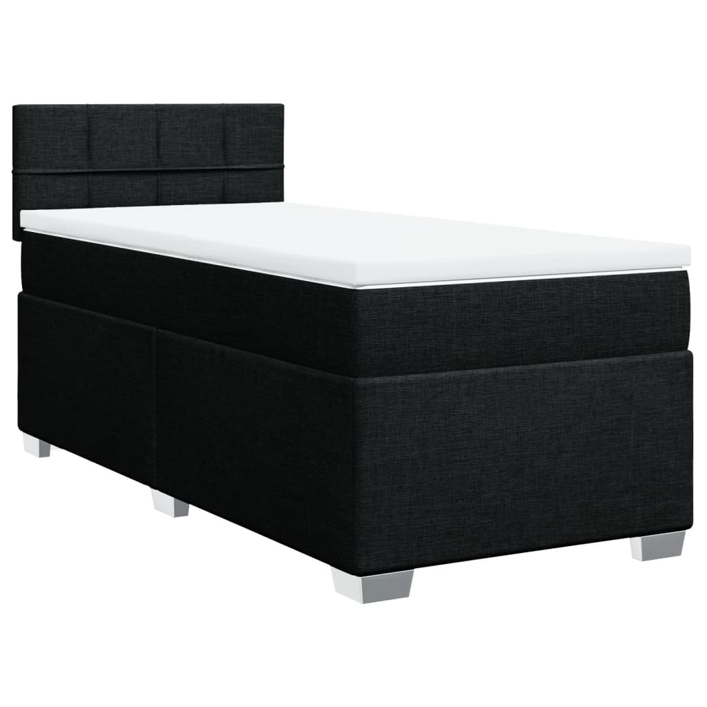 kontinentalseng med madras 90x200 cm stof sort