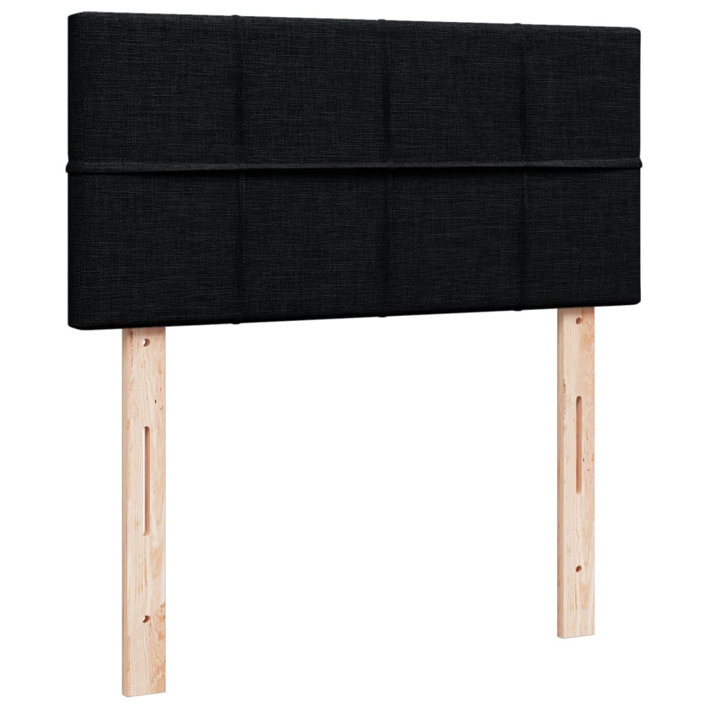 kontinentalseng med madras 90x200 cm stof sort