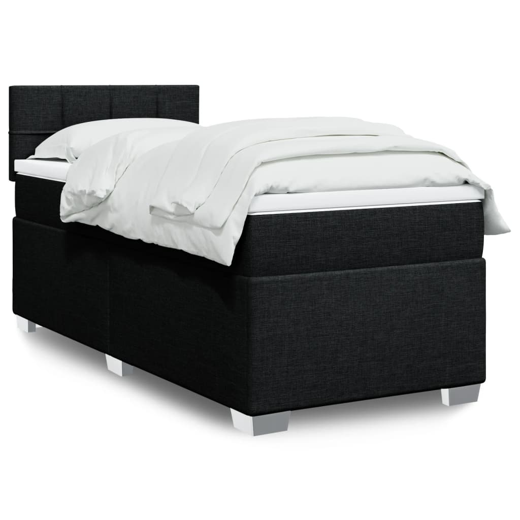 kontinentalseng med madras 90x200 cm stof sort