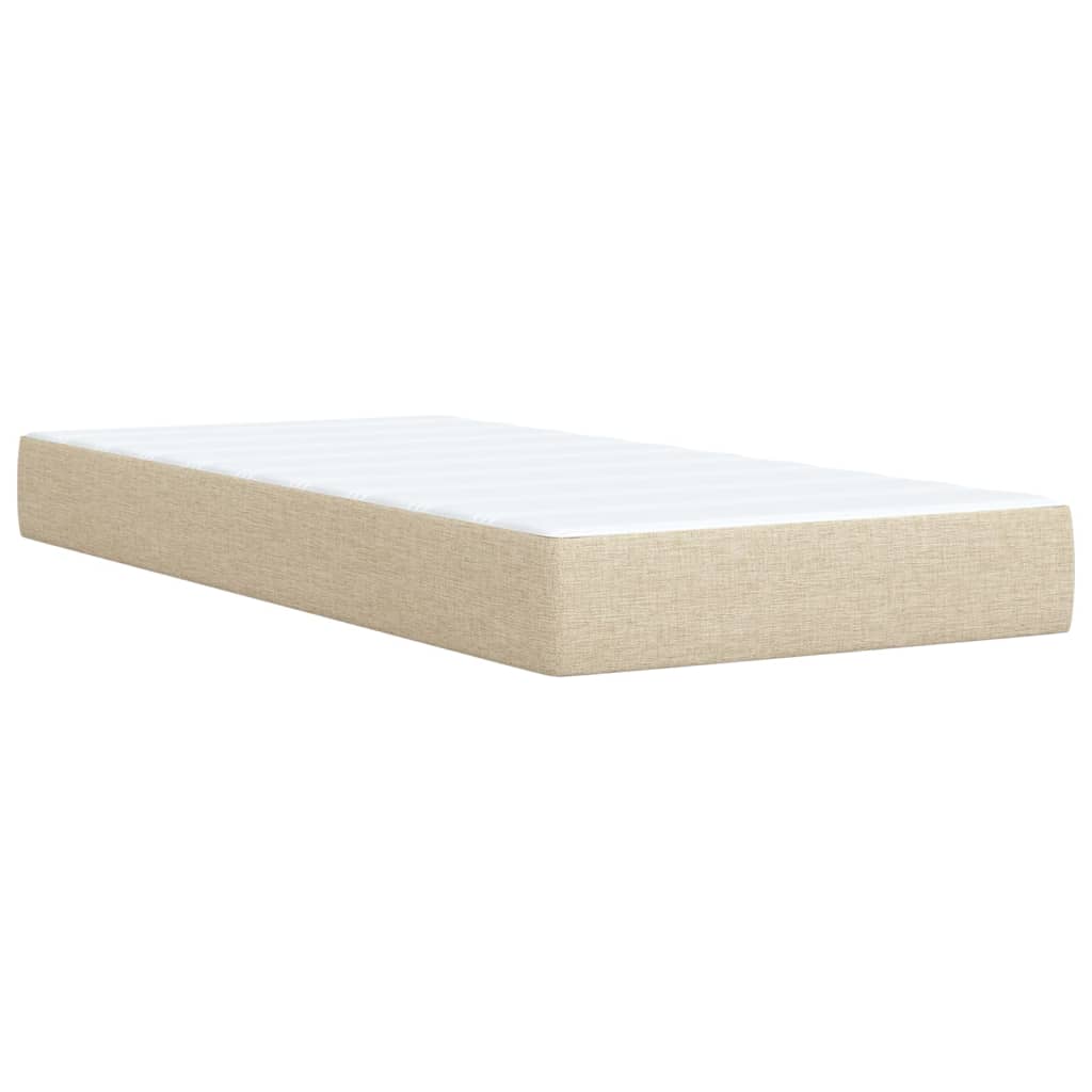 kontinentalseng med madras 90x200 cm stof cremefarvet