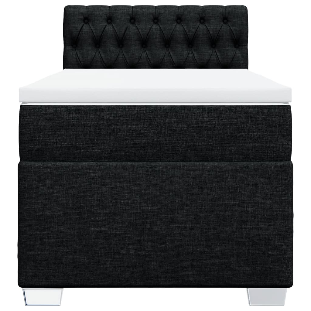 kontinentalseng med madras 100x200 cm stof sort