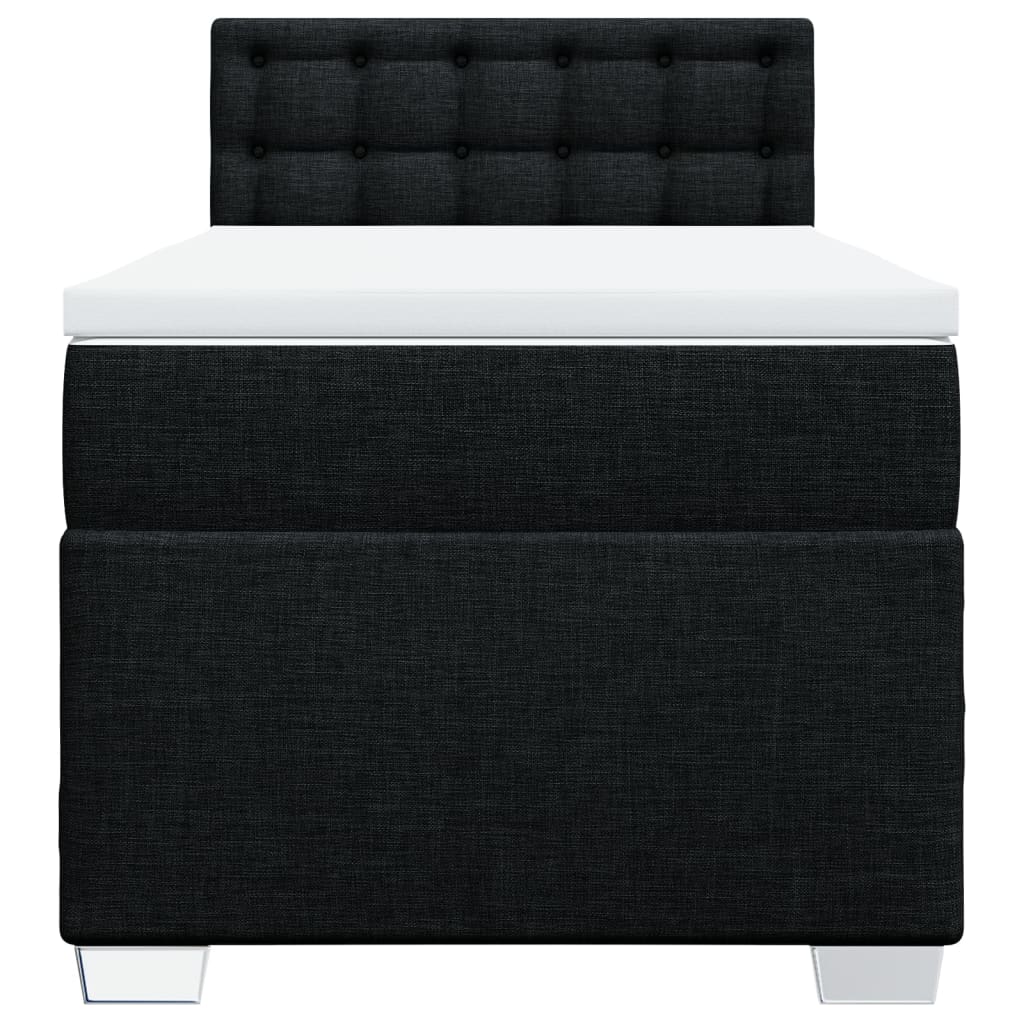 kontinentalseng med madras 100x200 cm stof sort