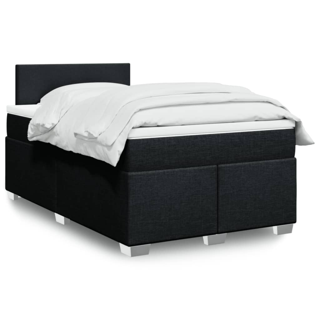 kontinentalseng med madras 120x190 cm stof sort