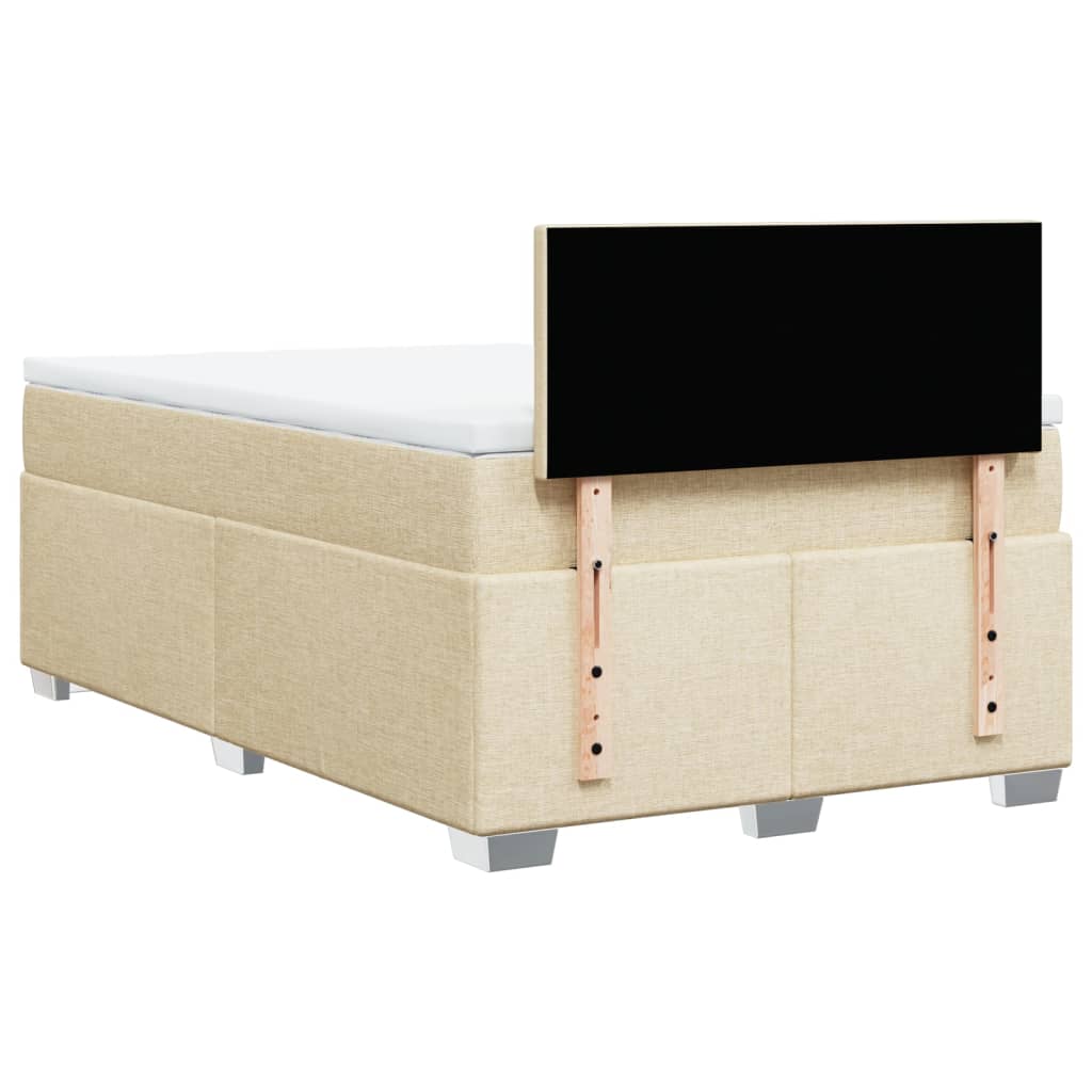 kontinentalseng med madras 120x190 cm stof cremefarvet