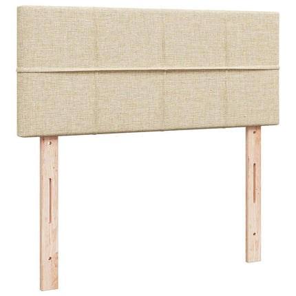 kontinentalseng med madras 120x190 cm stof cremefarvet