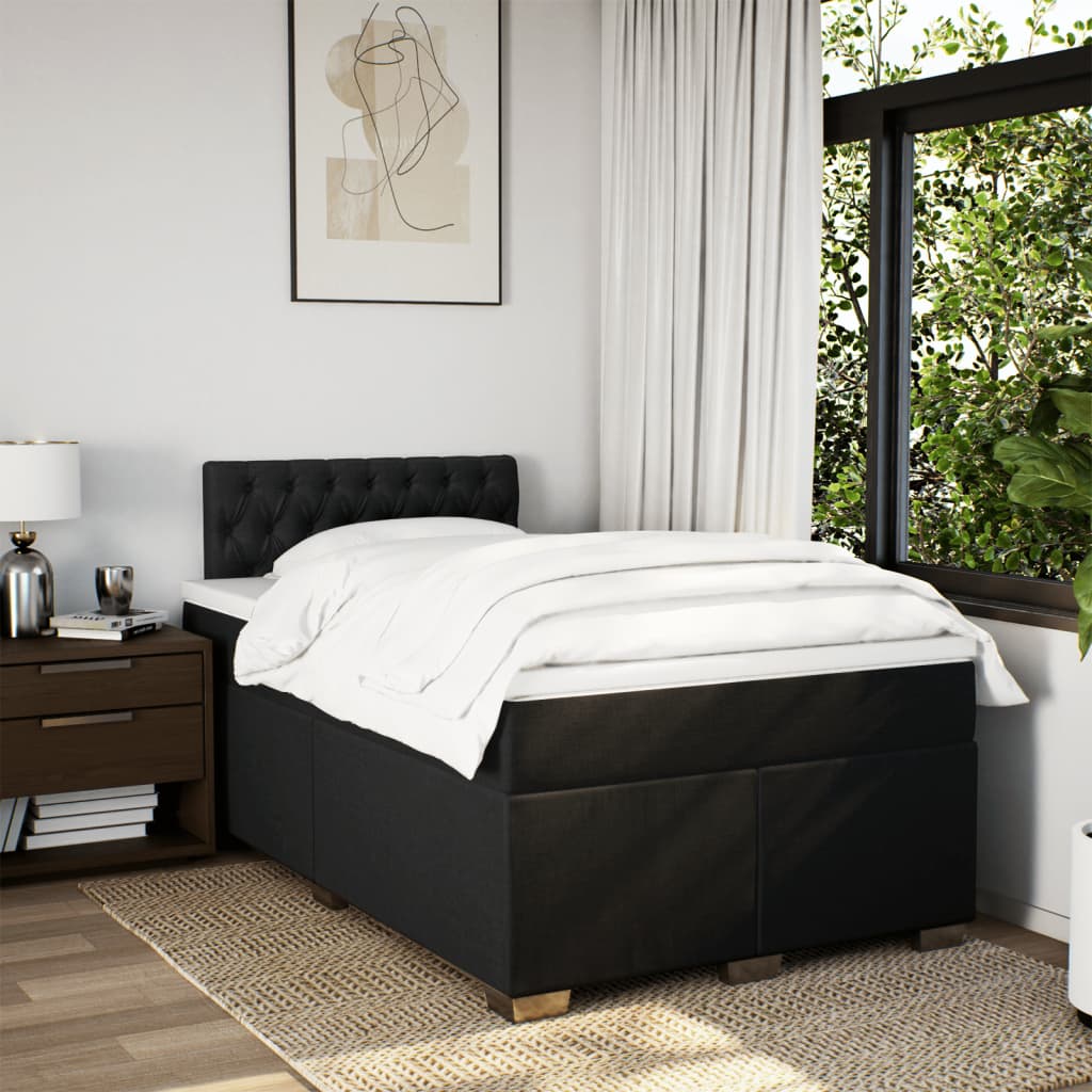 kontinentalseng med madras 120x190 cm stof sort