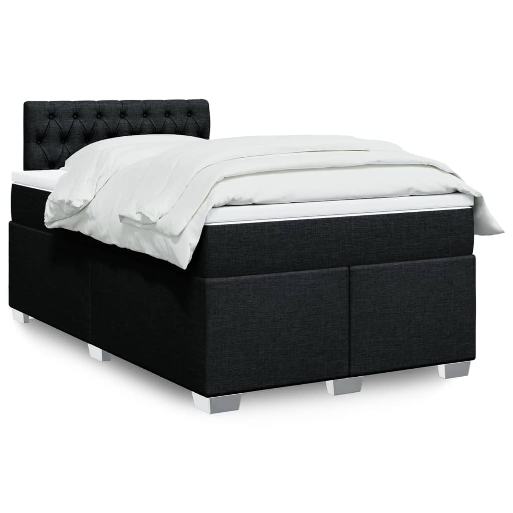 kontinentalseng med madras 120x190 cm stof sort