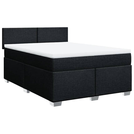 kontinentalseng med madras 140x190 cm stof sort