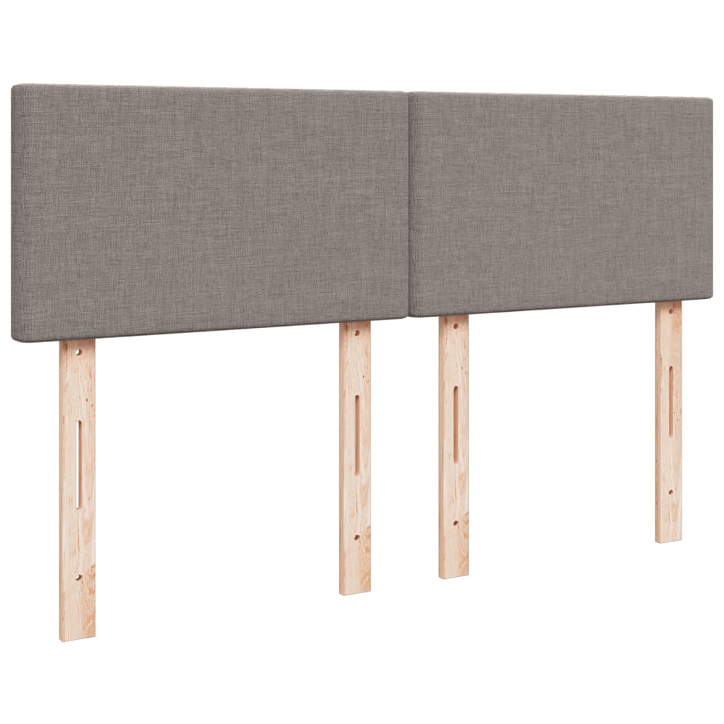 kontinentalseng med madras 140x190 cm stof gråbrun