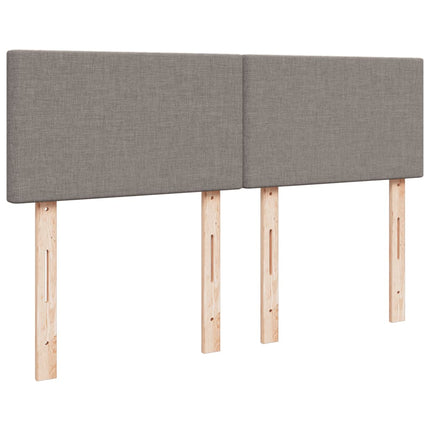 kontinentalseng med madras 140x190 cm stof gråbrun