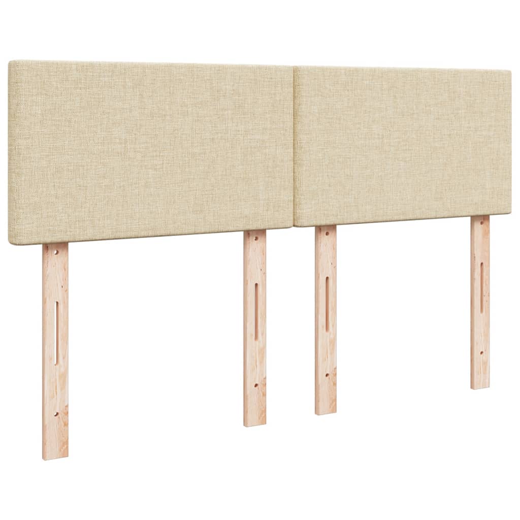 kontinentalseng med madras 140x190 cm stof cremefarvet
