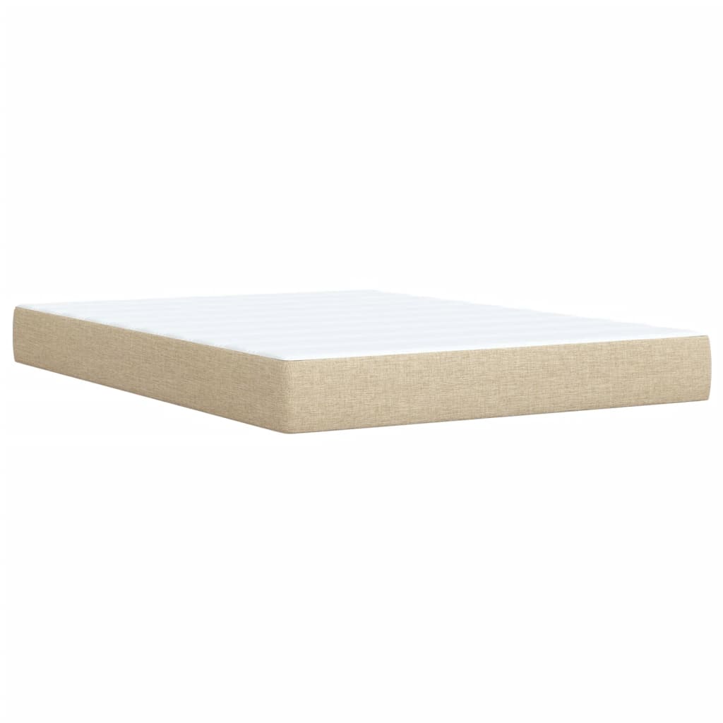 kontinentalseng med madras 140x190 cm stof cremefarvet
