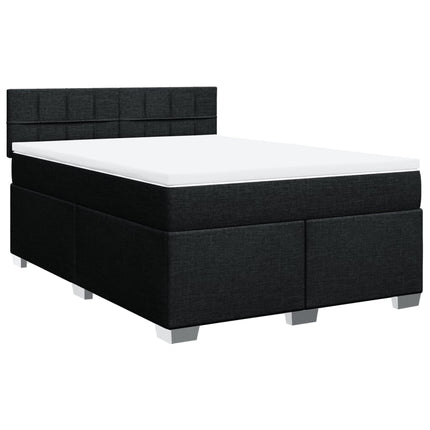 kontinentalseng med madras 140x190 cm stof sort