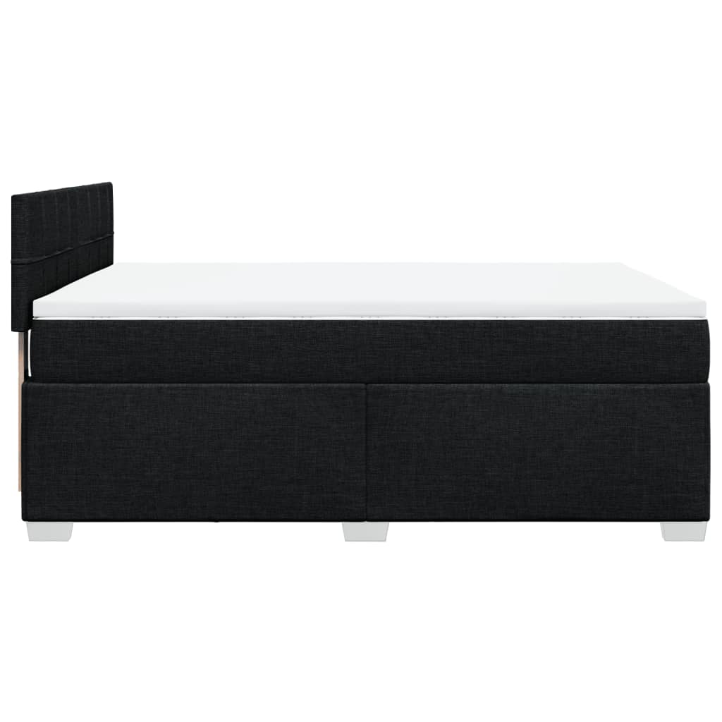 kontinentalseng med madras 140x190 cm stof sort