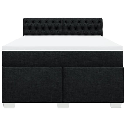 kontinentalseng med madras 140x190 cm stof sort