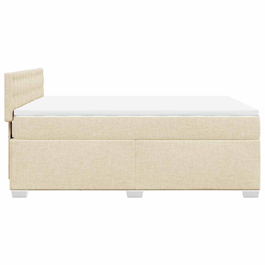 kontinentalseng med madras 140x190 cm stof cremefarvet