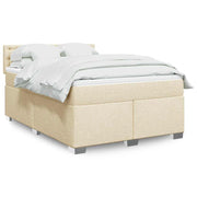 kontinentalseng med madras 140x190 cm stof cremefarvet