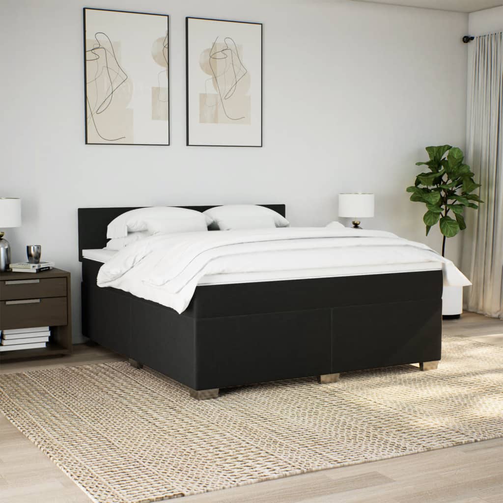 kontinentalseng med madras 180x200 cm stof sort