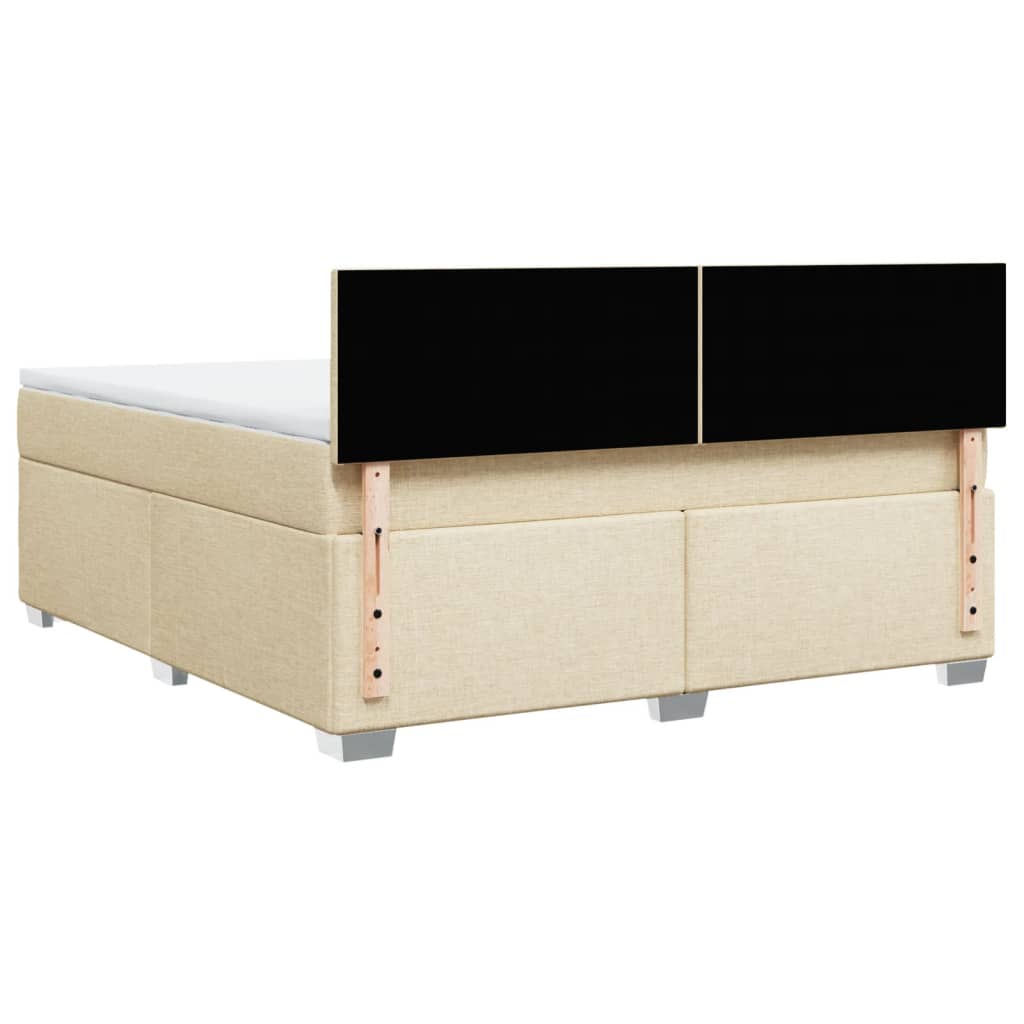 kontinentalseng med madras 180x200 cm stof cremefarvet