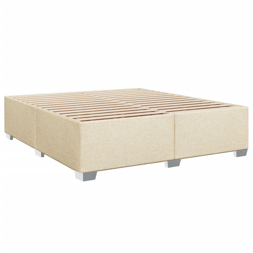 kontinentalseng med madras 180x200 cm stof cremefarvet