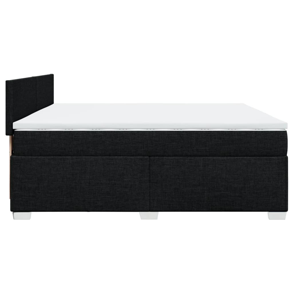kontinentalseng med madras 200x200 cm stof sort