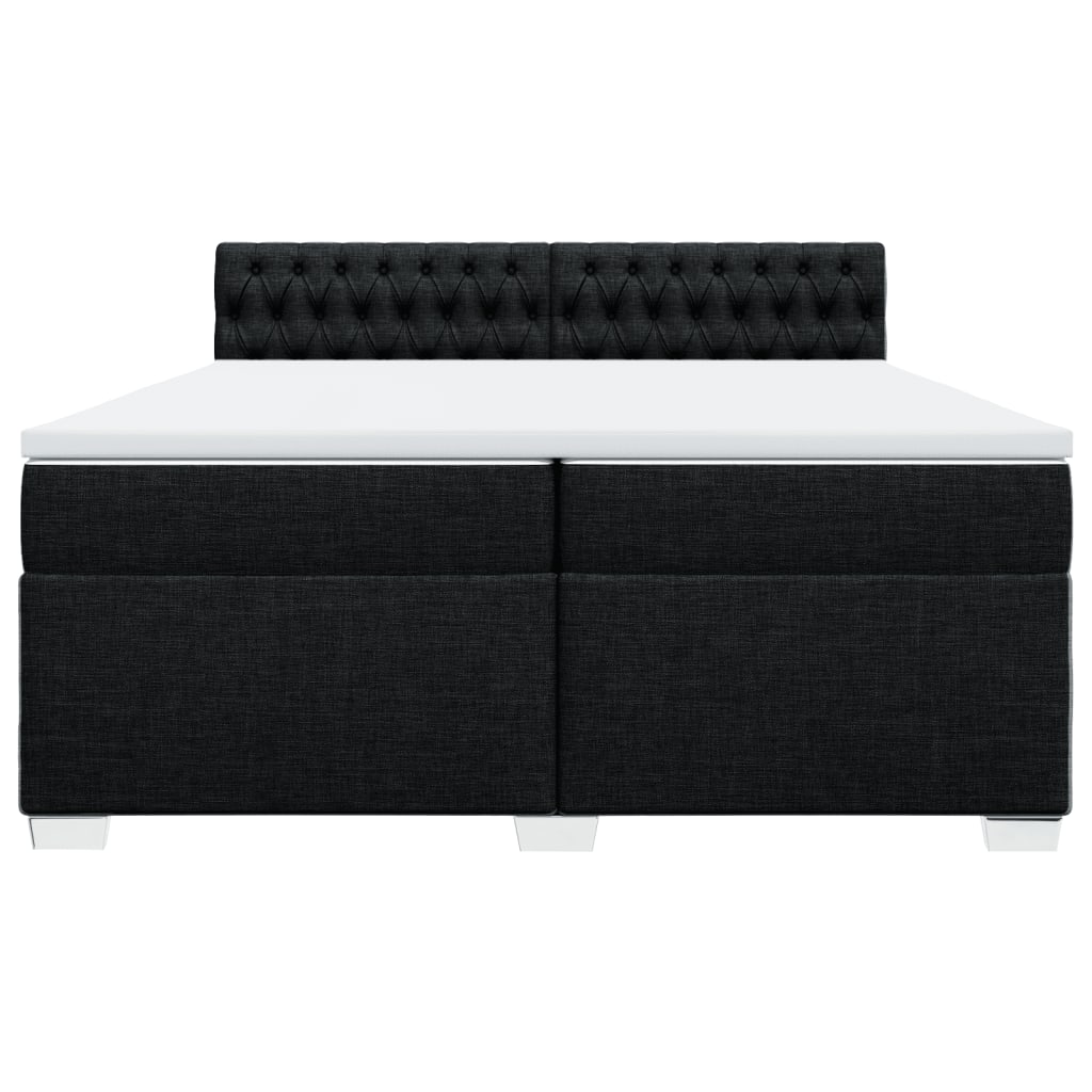 kontinentalseng med madras 200x200 cm stof sort