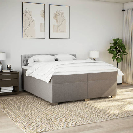 kontinentalseng med madras 200x200 cm stof gråbrun