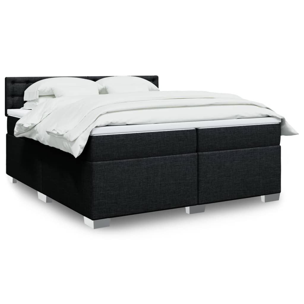 kontinentalseng med madras 200x200 cm stof sort