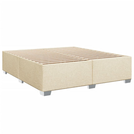 kontinentalseng med madras 200x200 cm stof cremefarvet