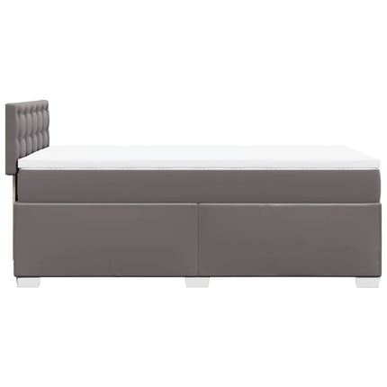 kontinentalseng med madras 80x200 cm kunstlæder grå