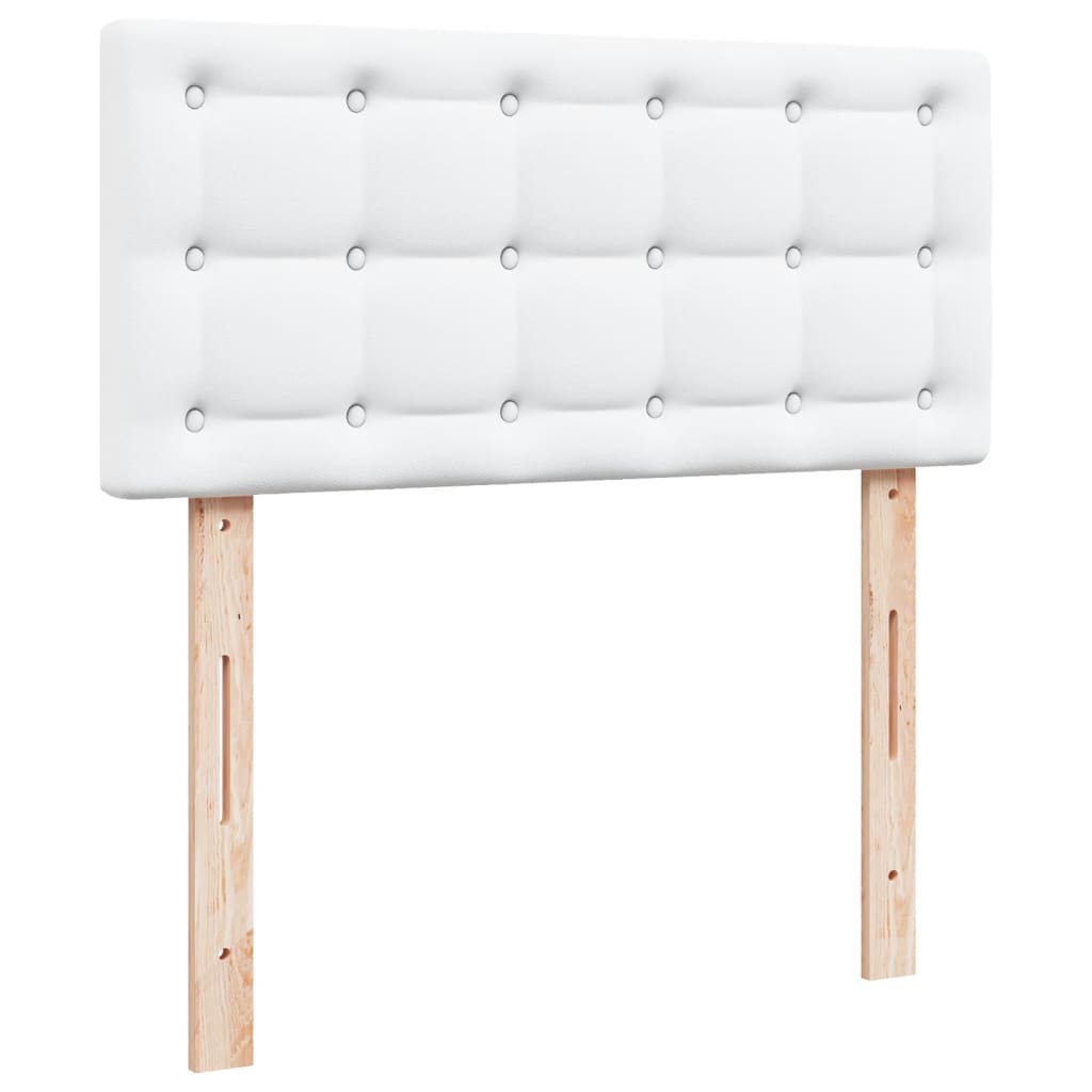 kontinentalseng med madras 90x200 cm kunstlæder hvid