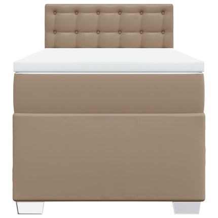 kontinentalseng 90x200 cm kunstlæder cappuccinofarvet