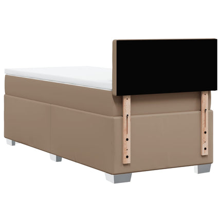 kontinentalseng 90x200 cm kunstlæder cappuccinofarvet