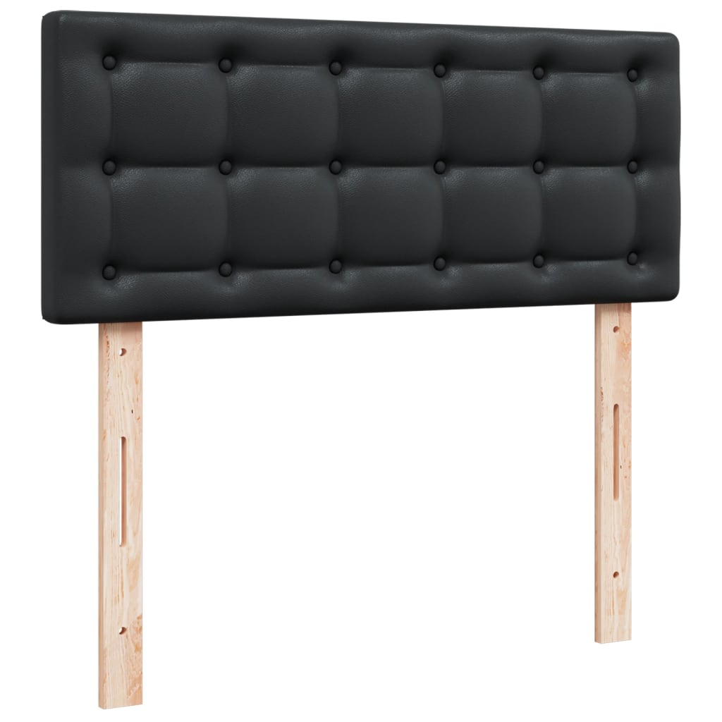 kontinentalseng med madras 120x190 cm kunstlæder sort