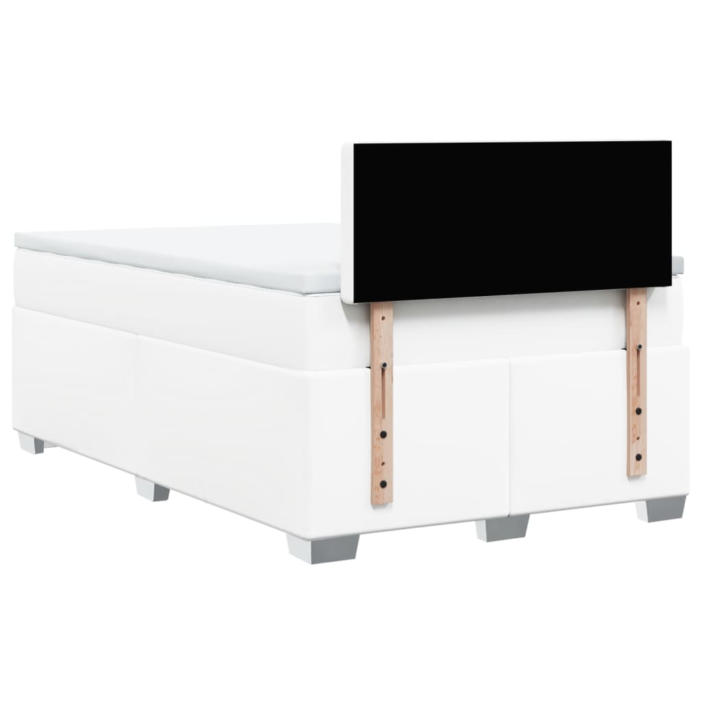 kontinentalseng med madras 120x190 cm kunstlæder hvid