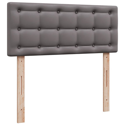 kontinentalseng med madras 120x190 cm kunstlæder grå