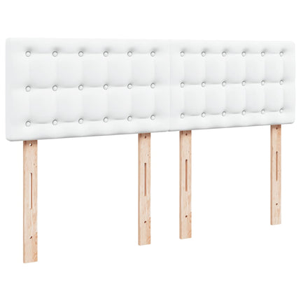 kontinentalseng med madras 140x190 cm kunstlæder hvid