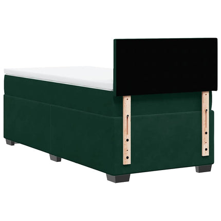 kontinentalseng med madras 80x200 cm fløjl mørkegrøn