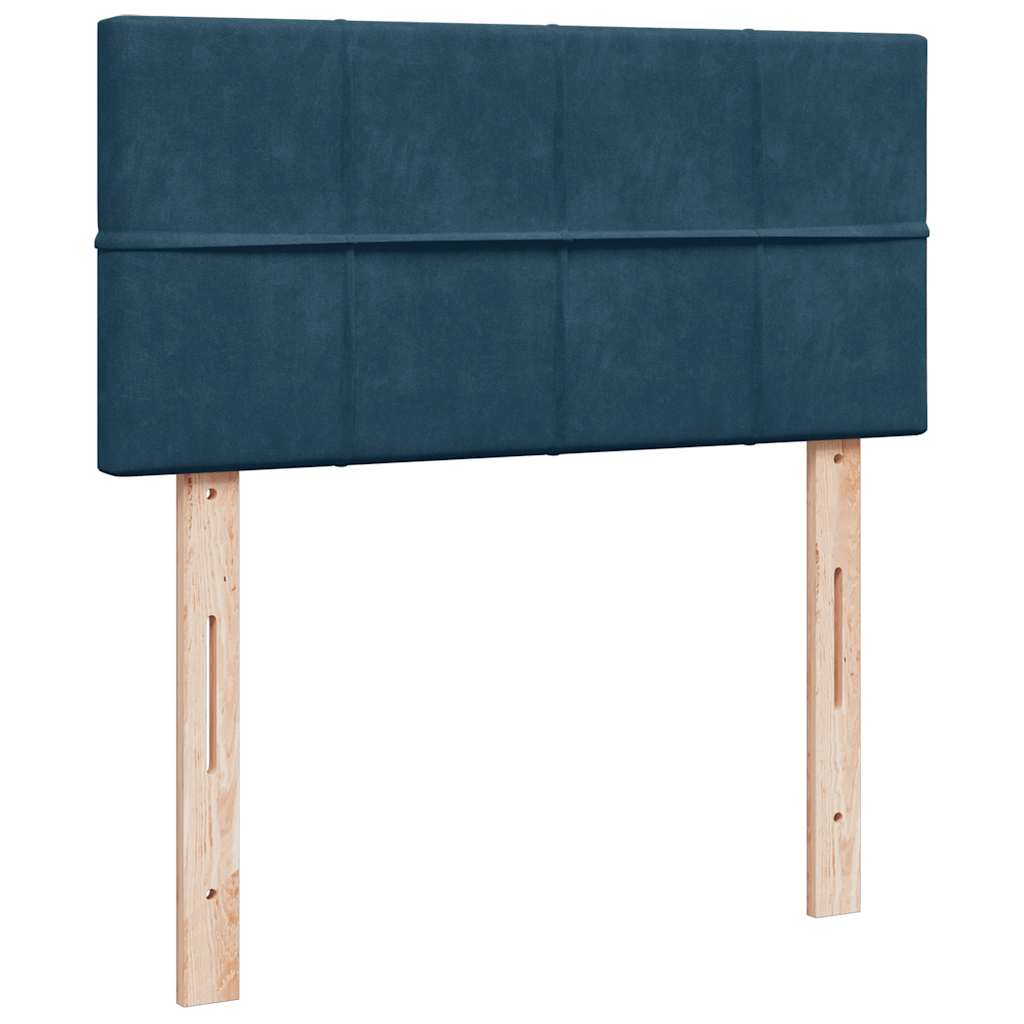 kontinentalseng med madras 80x200 cm fløjl mørkeblå