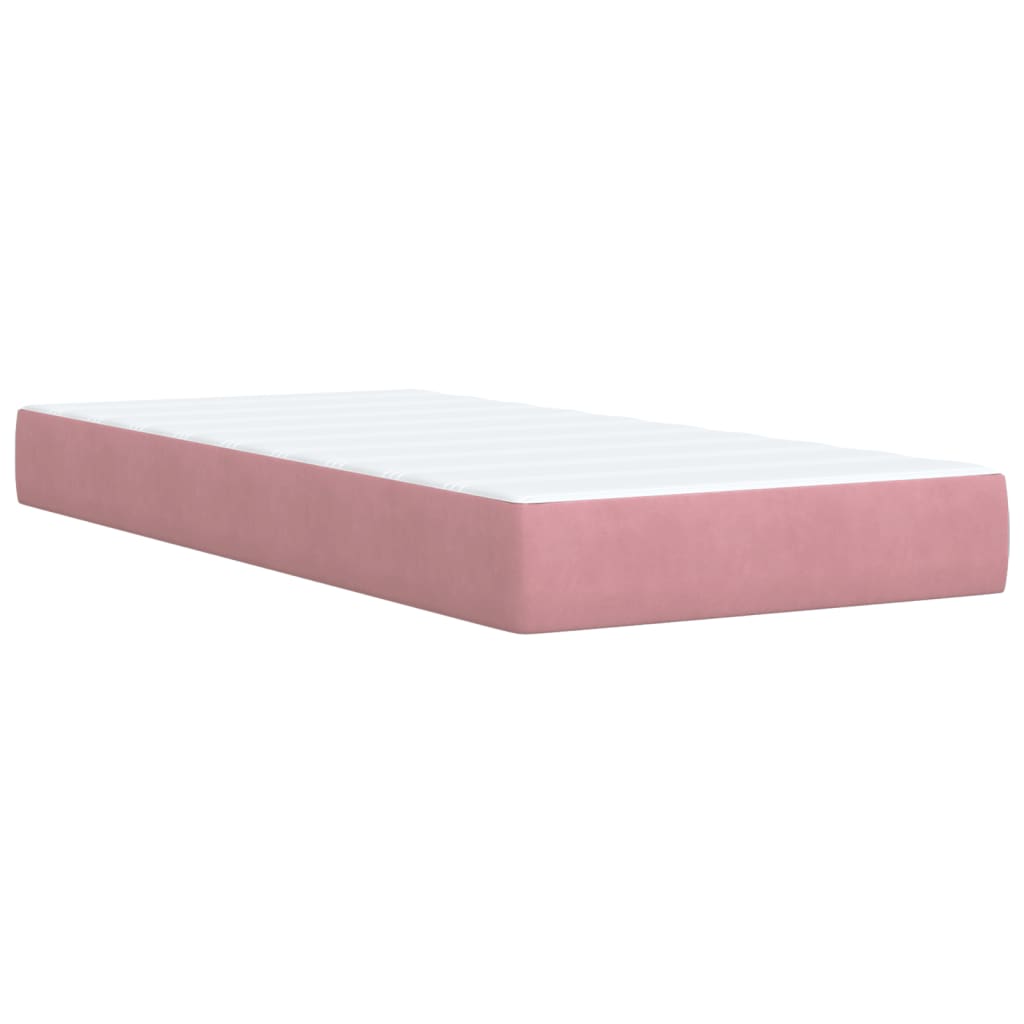 kontinentalseng med madras 90x190 cm fløjl pink