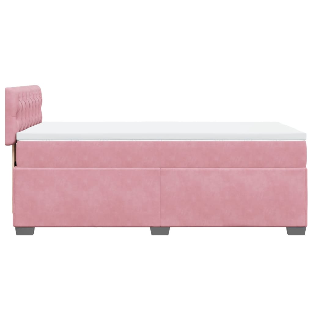 kontinentalseng med madras 90x190 cm fløjl pink